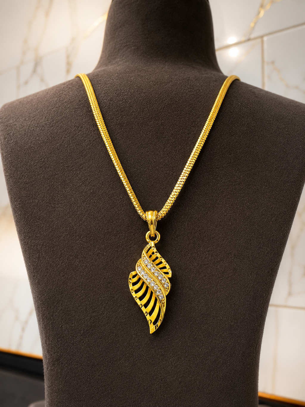 Premium One-Gram Gold Chain & Pendant Set