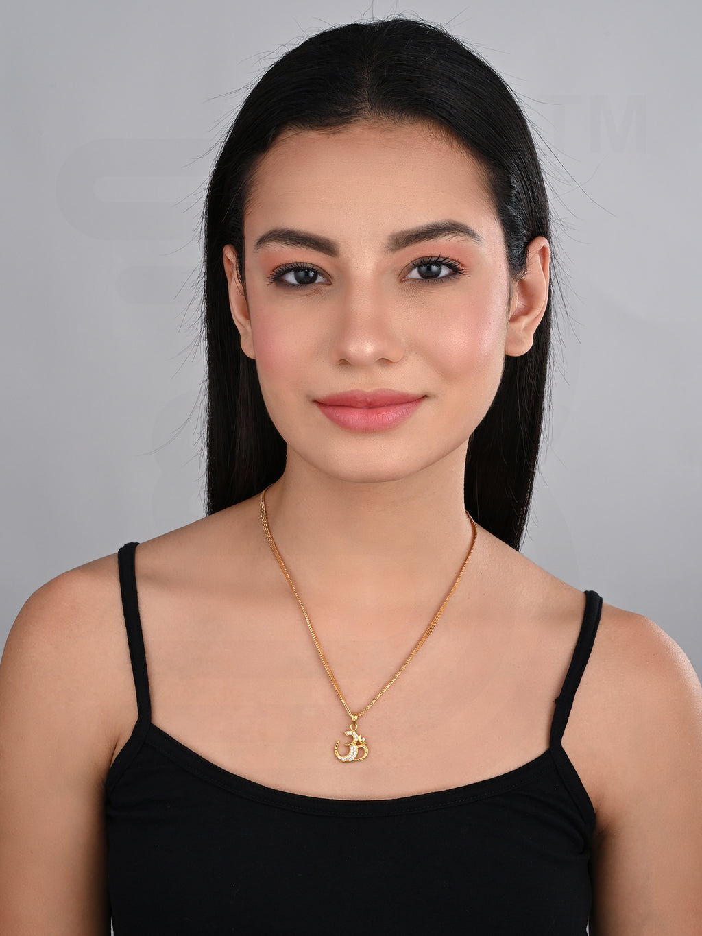 One-Gram Gold Chain Om Pendant Set