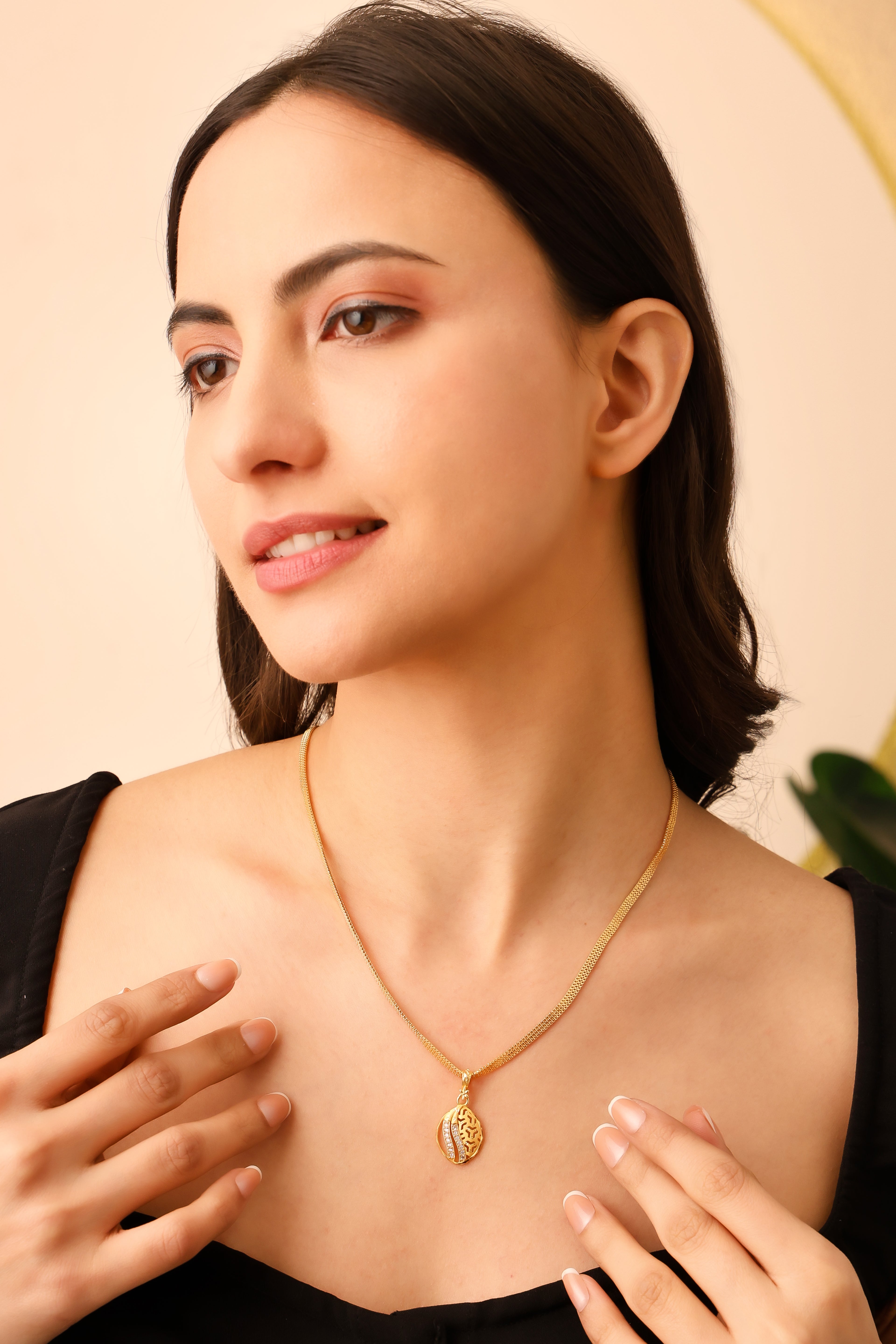 One-Gram Gold Chain Pendant Set