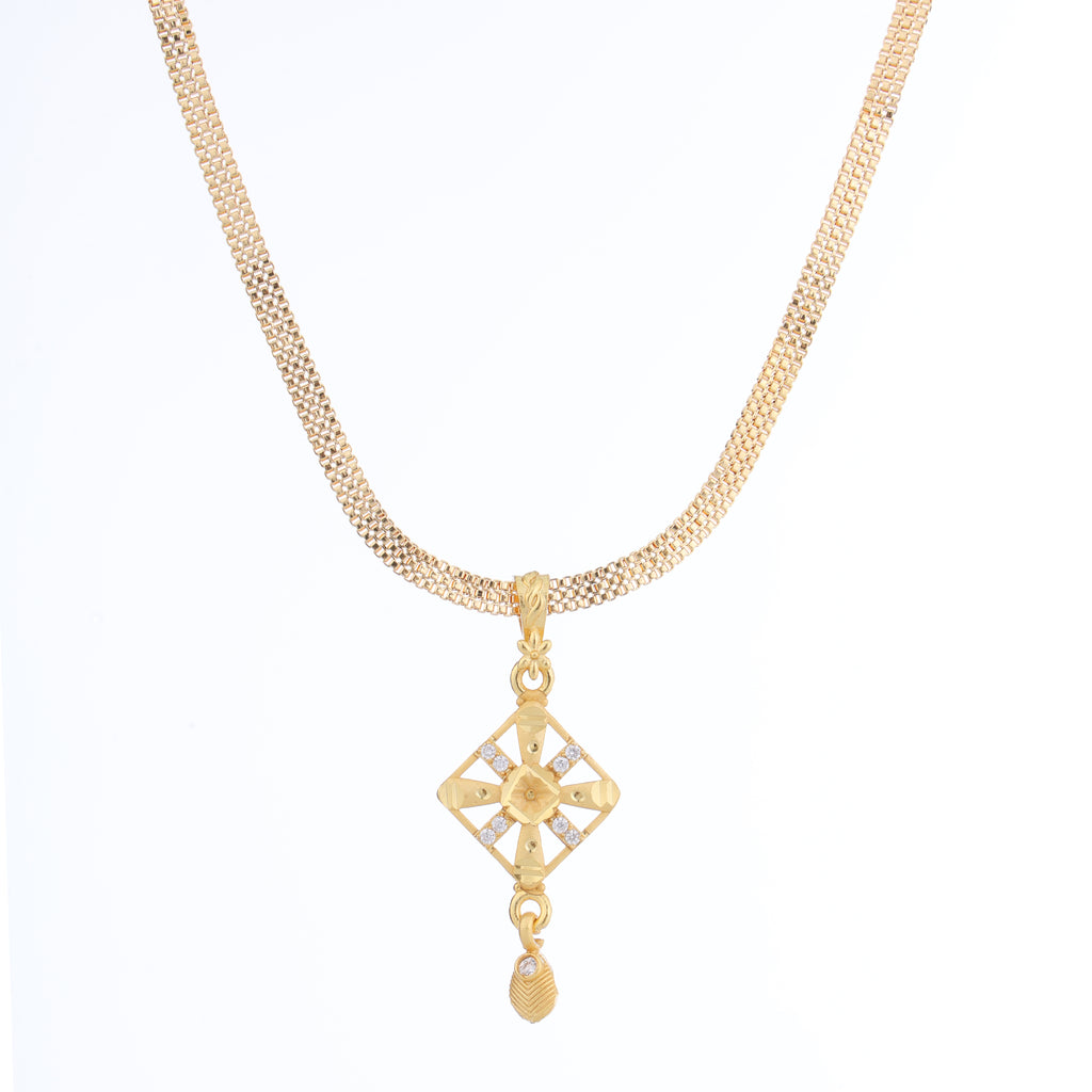 Modern One-Gram Gold Plated Chain Pendant Set