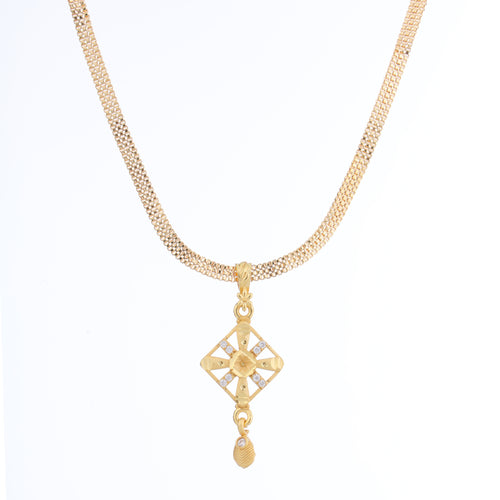 Modern One-Gram Gold Plated Chain Pendant Set