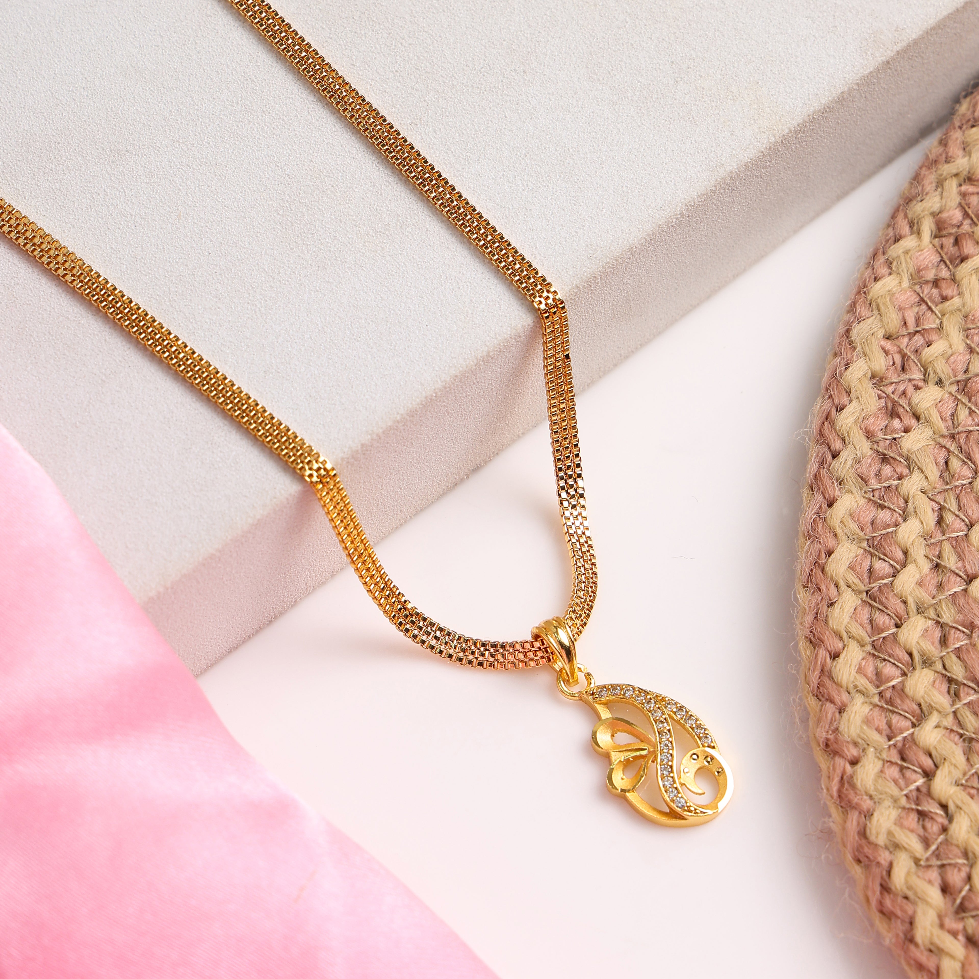 One-Gram Gold Chain Pendant Set