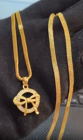 Latest Design One-Gram Gold Chain Pendant Set