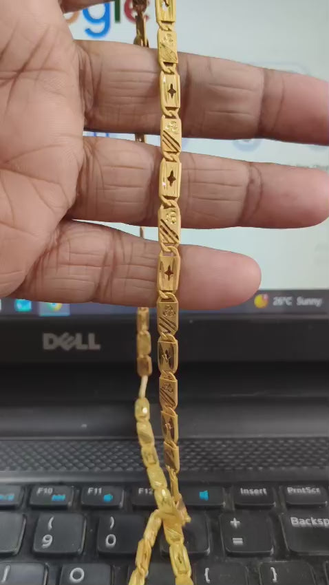 Elegant 1 Gram Gold Plated Chain  | Daily Wear Classic (Single Piece)
