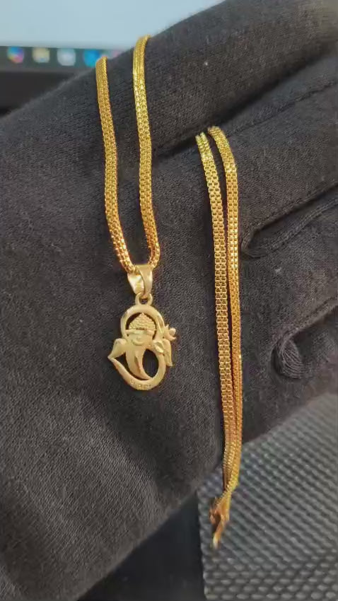 18K Gold Coated Pendant Necklace – Anti-Tarnish Finish ( 2 Line Chain )