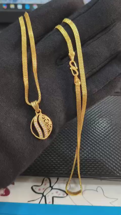 Premium One-Gram Gold Chain & Pendant Set