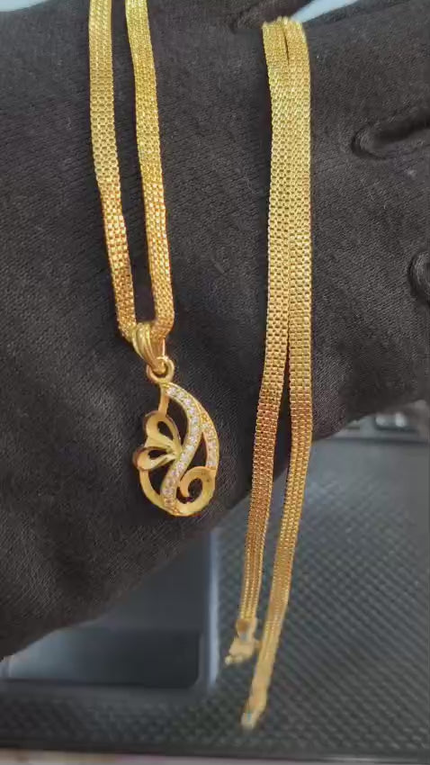 One-Gram Gold Chain Pendant Set