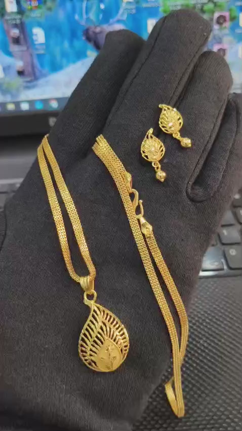 Traditional One Gram Gold Jewelry Set