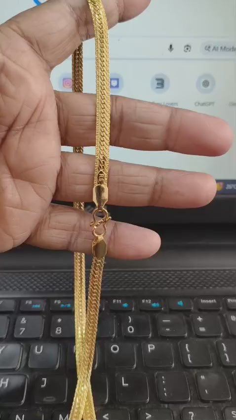 Elegant 1 Gram Gold Plated Chain  | Daily Wear Classic (Single Piece)